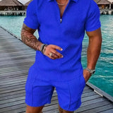Tweedelige Set met Geribd Poloshirt en Short