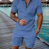 Tweedelige Set met Geribd Poloshirt en Short