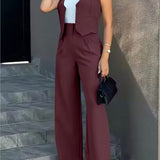 Tweedelige Set met Gilet en Wijde Broek