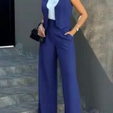 Tweedelige Set met Gilet en Wijde Broek