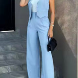 Tweedelige Set met Gilet en Wijde Broek
