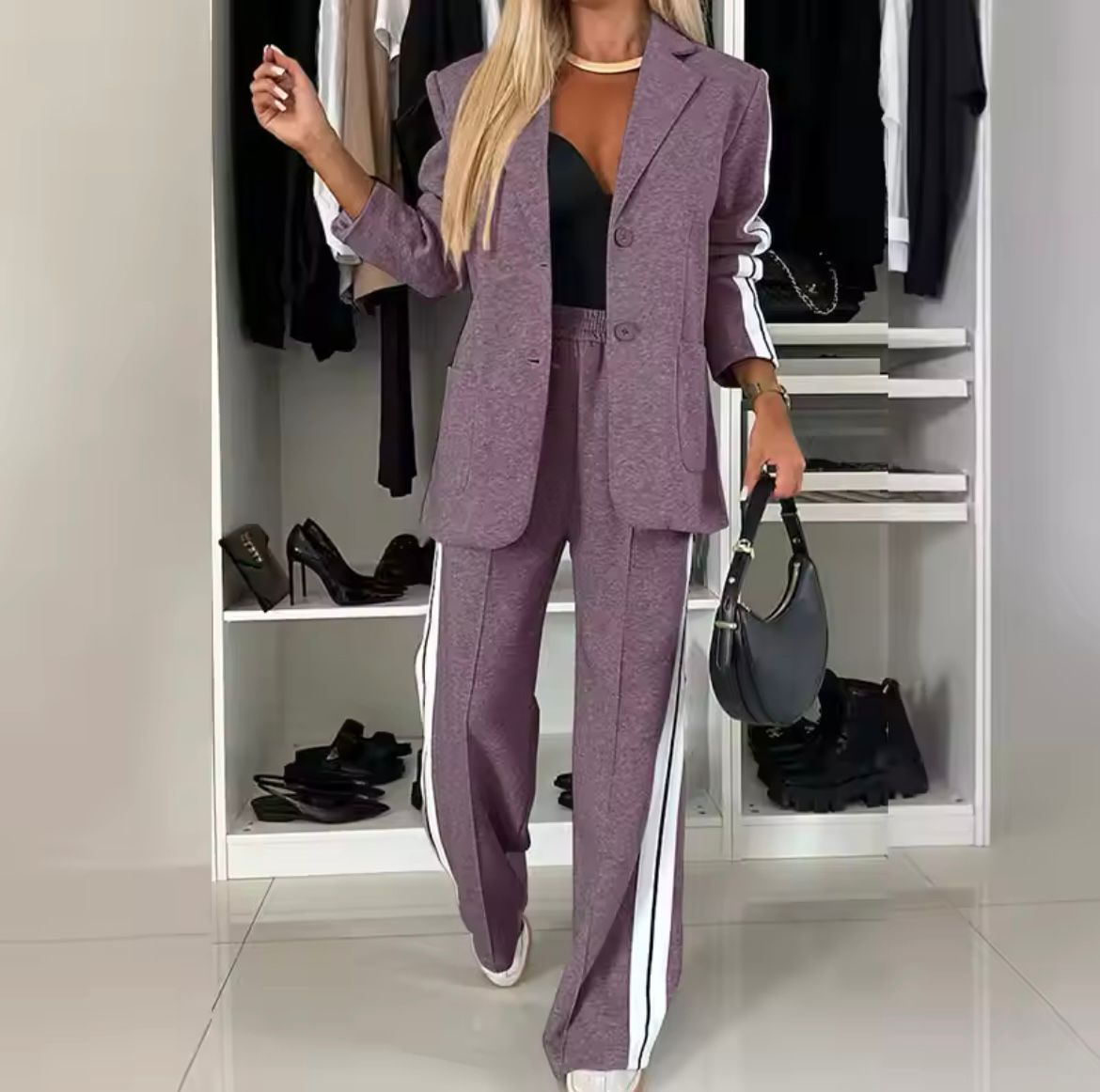 Tweedelige Set met Blazer en Wijde Broek