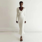 ABIGAIL luchtige gebreide maxi zomerjurk van ademend, zacht materiaal met comfortabele pasvorm en elegant design.