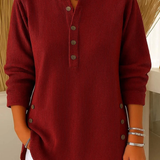 Dames Henley Shirt met Lange Mouwen