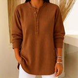 Dames Henley Shirt met Lange Mouwen