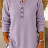 Dames Henley Shirt met Lange Mouwen