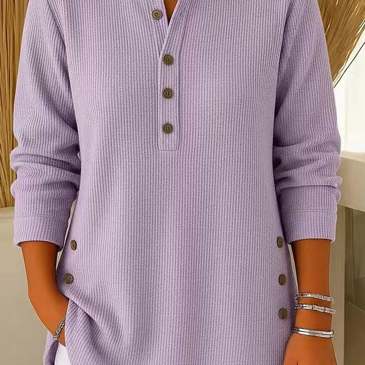 Dames Henley Shirt met Lange Mouwen