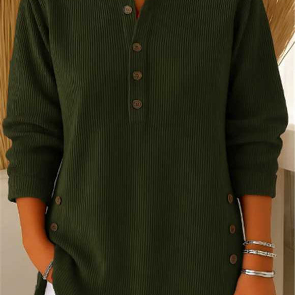 Dames Henley Shirt met Lange Mouwen