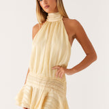 Noor chiffon jurk voor dames – luchtige, transparante stof met vloeiende pasvorm en elegante uitstraling, ideaal voor feestelijke en zomerse gelegenheden.