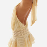 Noor chiffon jurk voor dames – luchtige, transparante stof met vloeiende pasvorm en elegante uitstraling, ideaal voor feestelijke en zomerse gelegenheden.