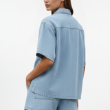 Denim Tweedelige Set met Overhemd en Shorts  Product Description