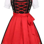 Klassieke Oktoberfest dirndljurk voor dames – traditioneel Beiers kostuum met elegante pasvorm, sierlijke details en hoogwaardige stof, perfect voor bierfeesten en verkleedpartijen.