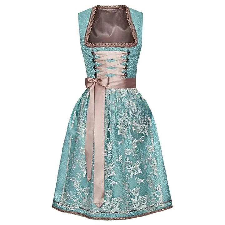 Klassieke Oktoberfest dirndljurk voor dames – traditioneel Beiers kostuum met elegante pasvorm, sierlijke details en hoogwaardige stof, perfect voor bierfeesten en verkleedpartijen.