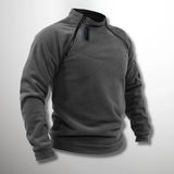 Fleece trui voor heren met halve rits en hoge kraag