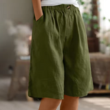 Dames Linnen Shorts met Elastische Taille