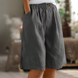 Dames Linnen Shorts met Elastische Taille