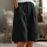 Dames Linnen Shorts met Elastische Taille