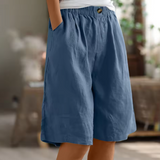 Dames Linnen Shorts met Elastische Taille