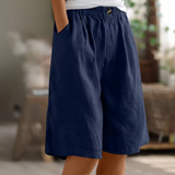 Dames Linnen Shorts met Elastische Taille