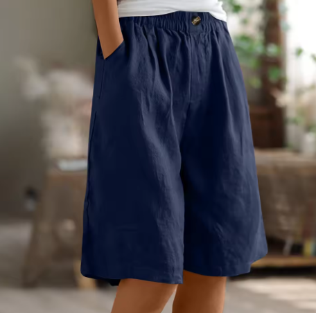 Dames Linnen Shorts met Elastische Taille
