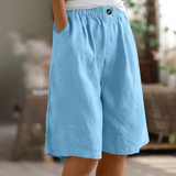Dames Linnen Shorts met Elastische Taille