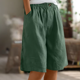 Dames Linnen Shorts met Elastische Taille
