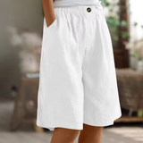 Dames Linnen Shorts met Elastische Taille