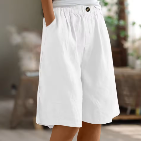 Dames Linnen Shorts met Elastische Taille