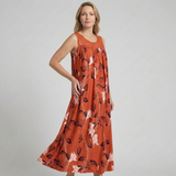 Dames Mouwloze Maxi Jurk met Bloemenprint