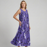 Dames Mouwloze Maxi Jurk met Bloemenprint