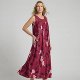 Dames Mouwloze Maxi Jurk met Bloemenprint