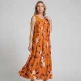 Dames Mouwloze Maxi Jurk met Bloemenprint