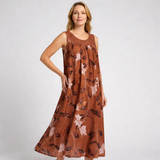 Dames Mouwloze Maxi Jurk met Bloemenprint
