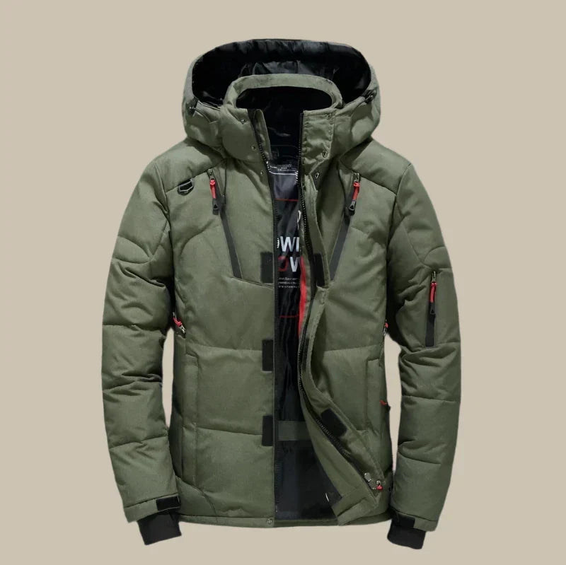 Winddichte winterjas met capuchon en thermovoering