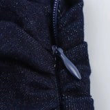 Denim Mini Jurk met Kraag en Getailleerde Pasvorm