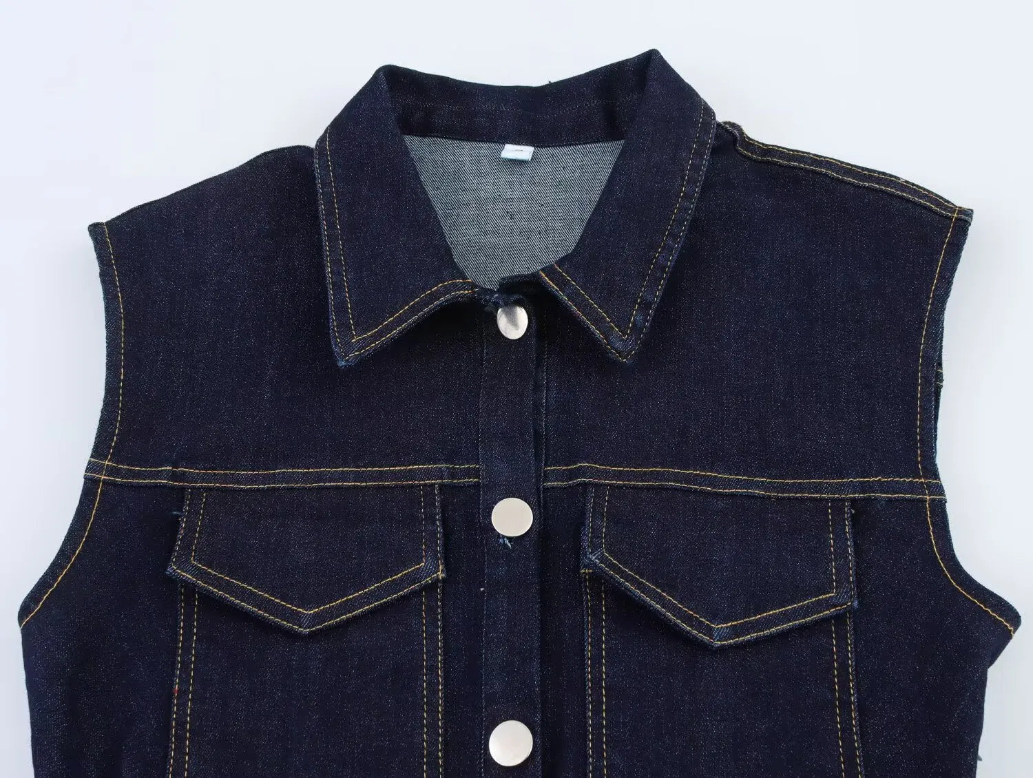 Denim Mini Jurk met Kraag en Getailleerde Pasvorm