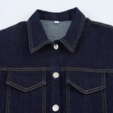 Denim Mini Jurk met Kraag en Getailleerde Pasvorm