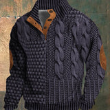 Warme gebreide heren trui met patroon