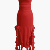 Strapless Maxi Jurk met Ruches