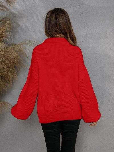 Casual dames sweater met halve rits, comfortabel en stijlvol voor dagelijks gebruik.