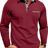Poloshirt met lange mouwen en ruitdetails voor heren