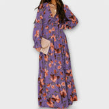 Dames Maxi Jurk met Bloemenprint en V-Hals