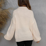 Casual dames sweater met halve rits, comfortabel en stijlvol voor dagelijks gebruik.
