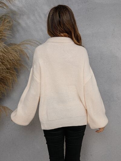 Casual dames sweater met halve rits, comfortabel en stijlvol voor dagelijks gebruik.