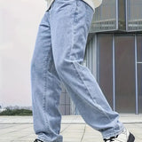 Casual heren denim jeans met losse pasvorm