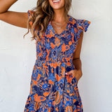 Bloemen Maxi Jurk met Ruches