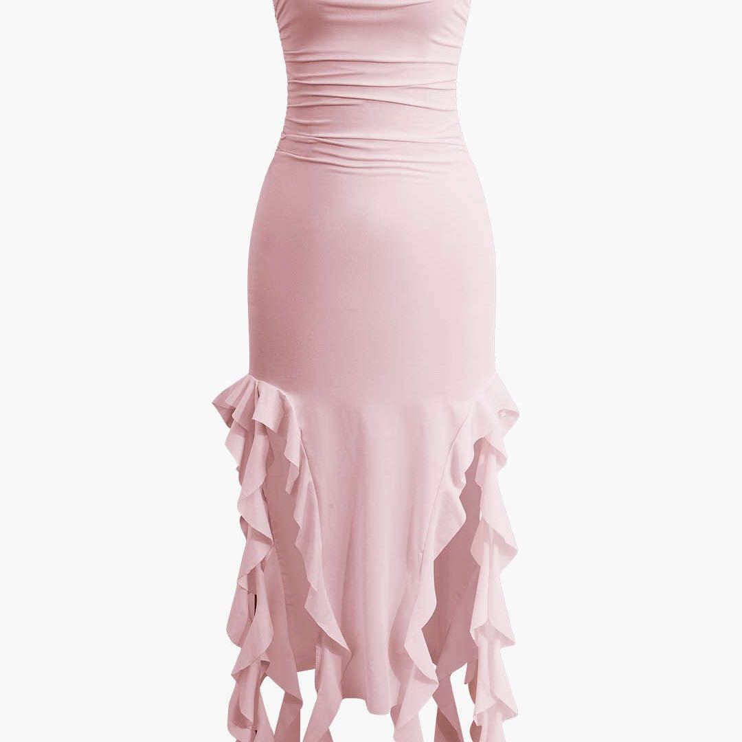 Strapless Maxi Jurk met Ruches