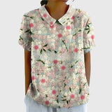 Dames blouse met bloemenprint en korte mouwen