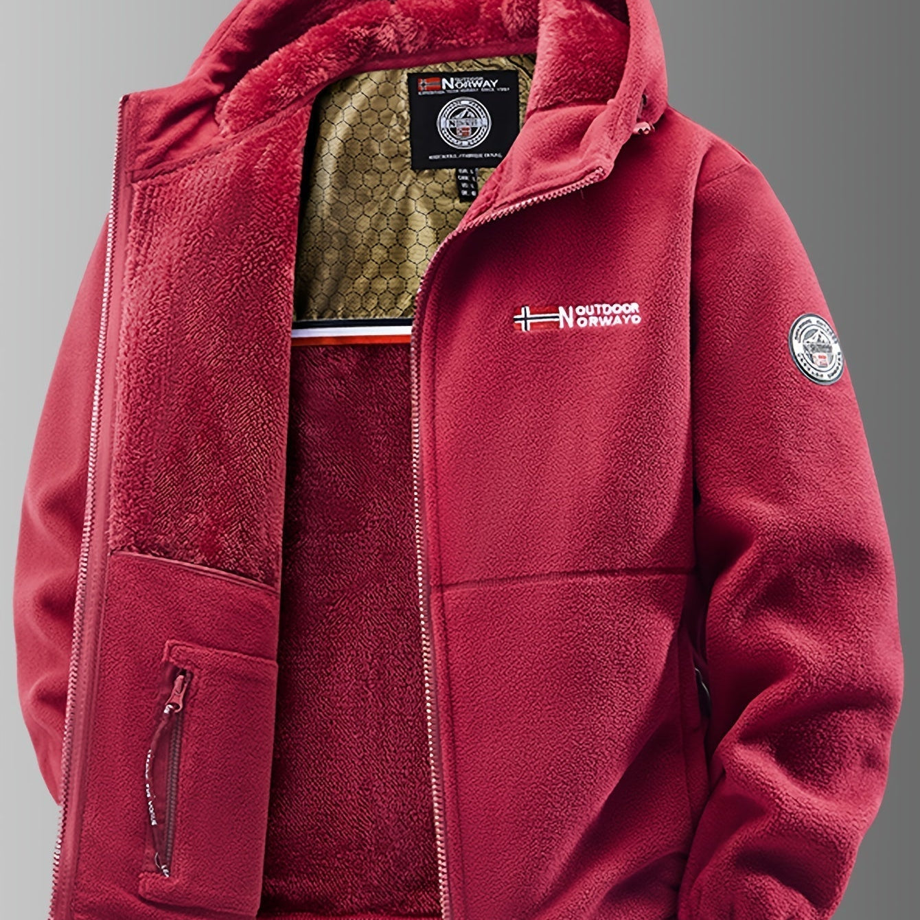 Thermische fleece jas met capuchon voor heren