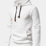 Sweater met capuchon, ribboorden en kangoeroezak